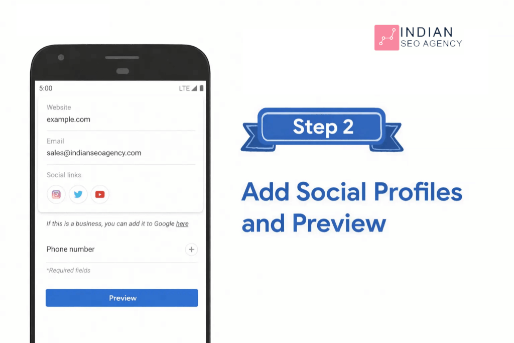 Step 2 - Enter the correct information in Google search card