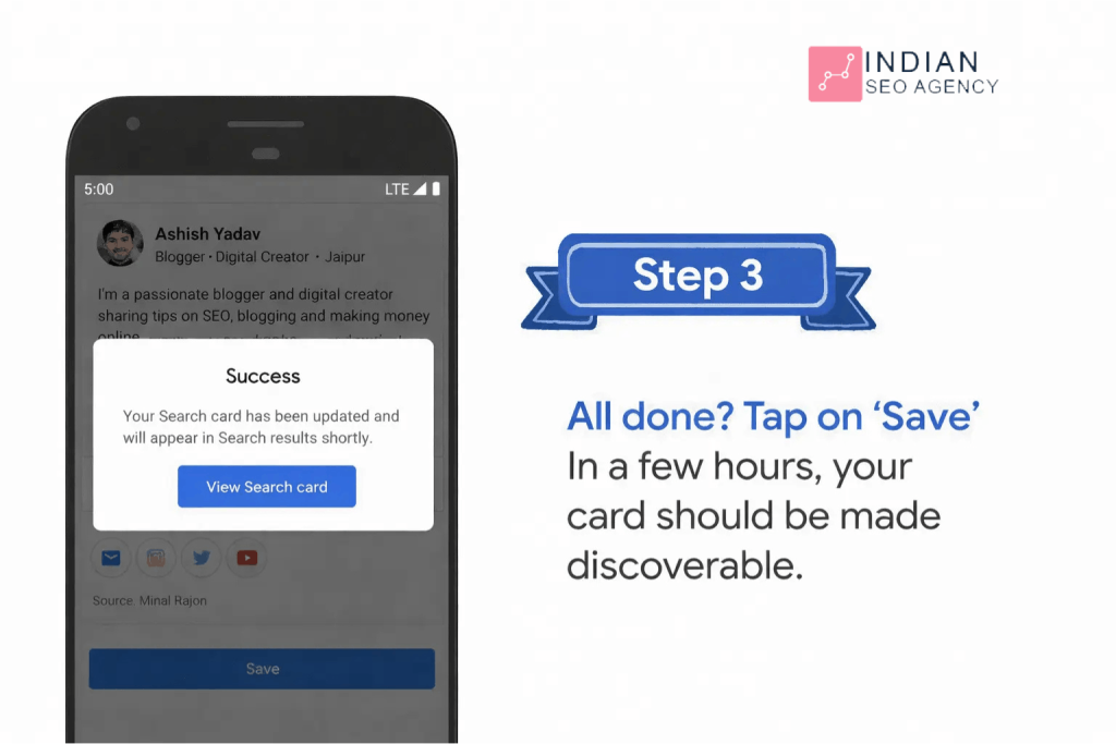 Step 3 - Preview And Submit The Google Search Card