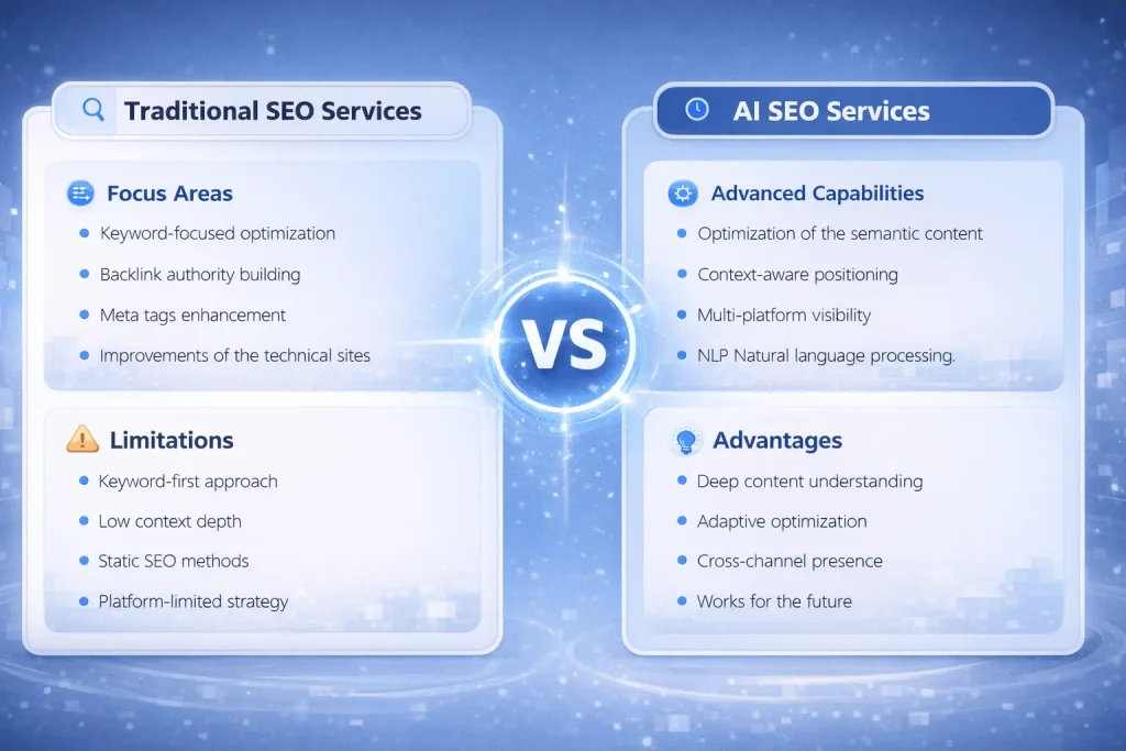 Traditional SEO Services Vs AI SEO Services​